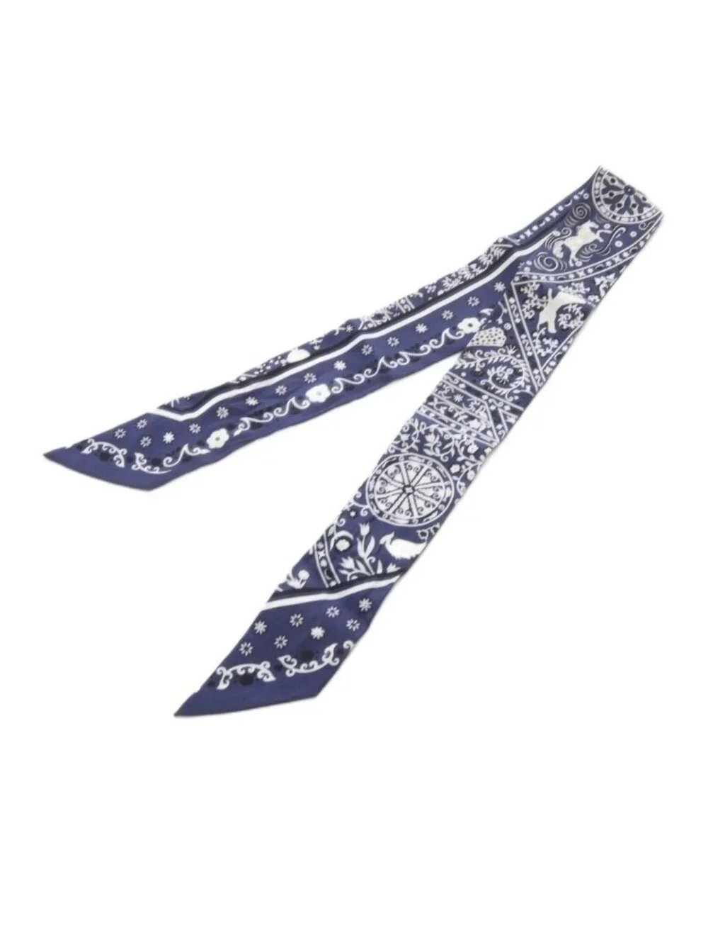 ★SOLD★ Hermes Twill Scarf Peuple du Vent People of the Wind Silk Navy - Picture 5 of 9
